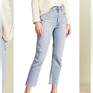AGOLDE Riley High Rise Straight Jeans - in Zephyr Wash